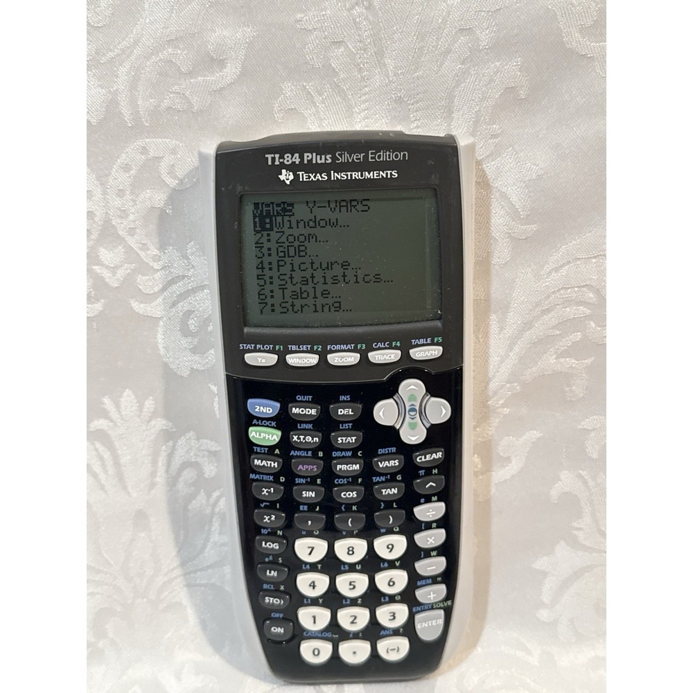 TI-84 Plus Silver Edition Graphing Calculator Texas Instruments Black w/ Cover